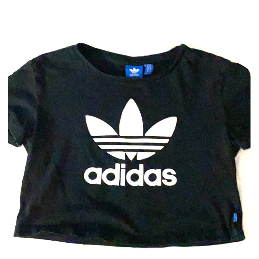 ADIDAS CROP TEE BLACK & WHITE